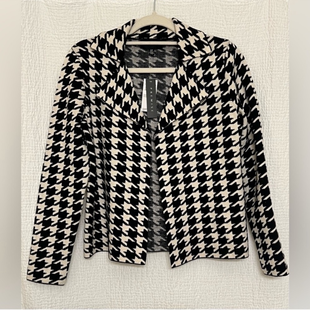 Premise Black & White Houndstooth Blazer NWT – Size Small